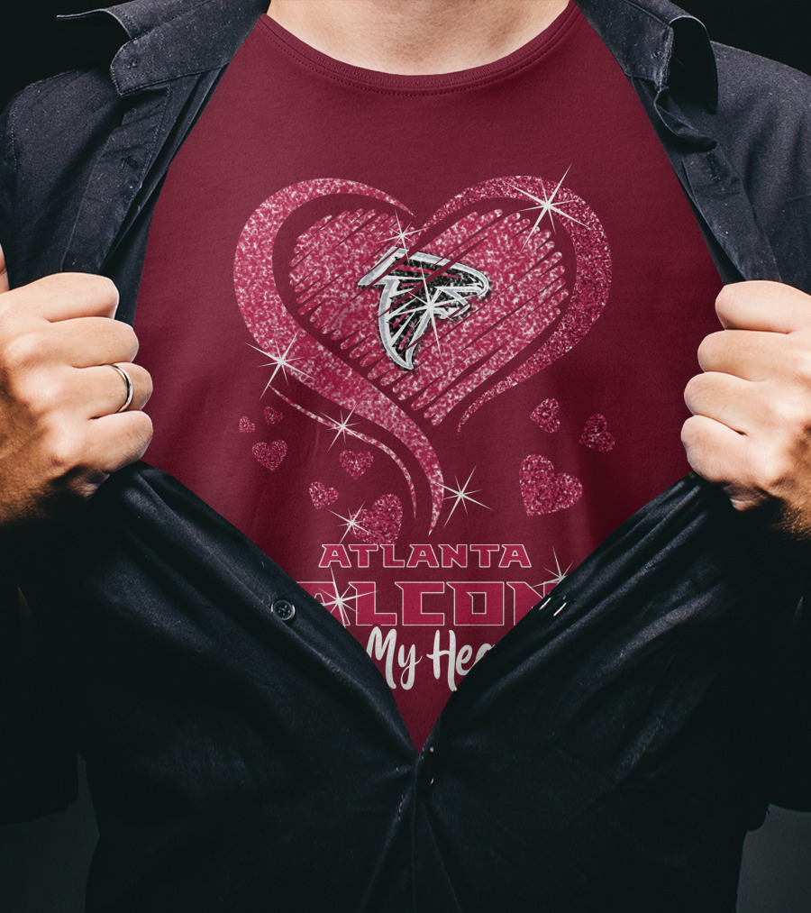 Atlanta Falcons Sparkling Heart Design In My Heart T-Shirt