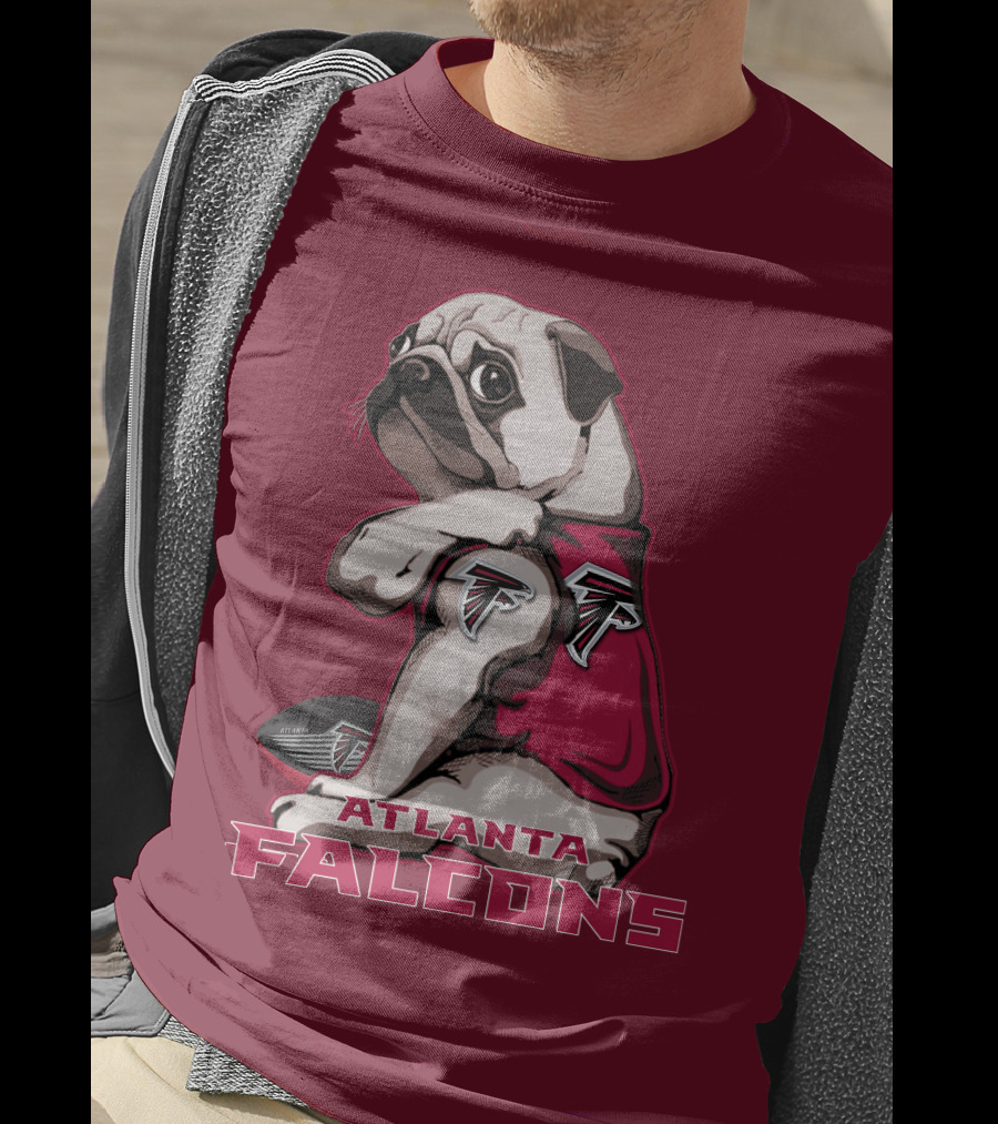Pug Atlanta Falcons Football Team Mascot T-Shirt