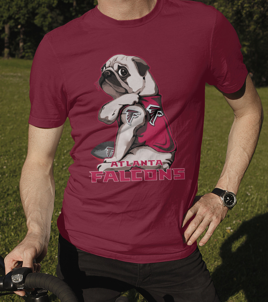 Pug Atlanta Falcons Football Team Mascot T-Shirt