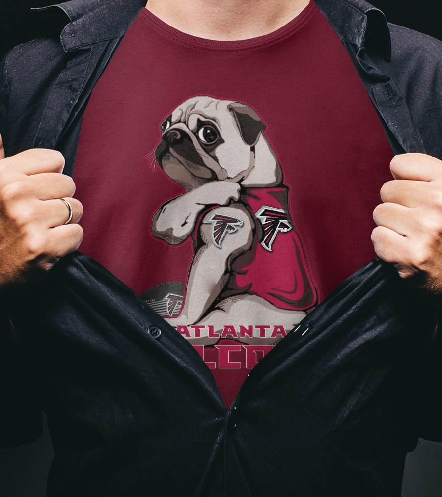 Pug Atlanta Falcons Football Team Mascot T-Shirt