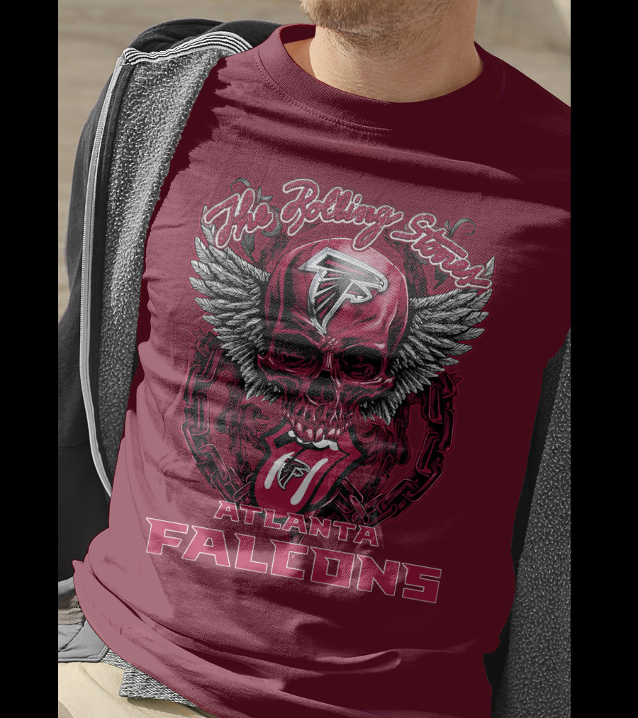 Rolling Stones Atlanta Falcons Skull And Wings T-Shirt