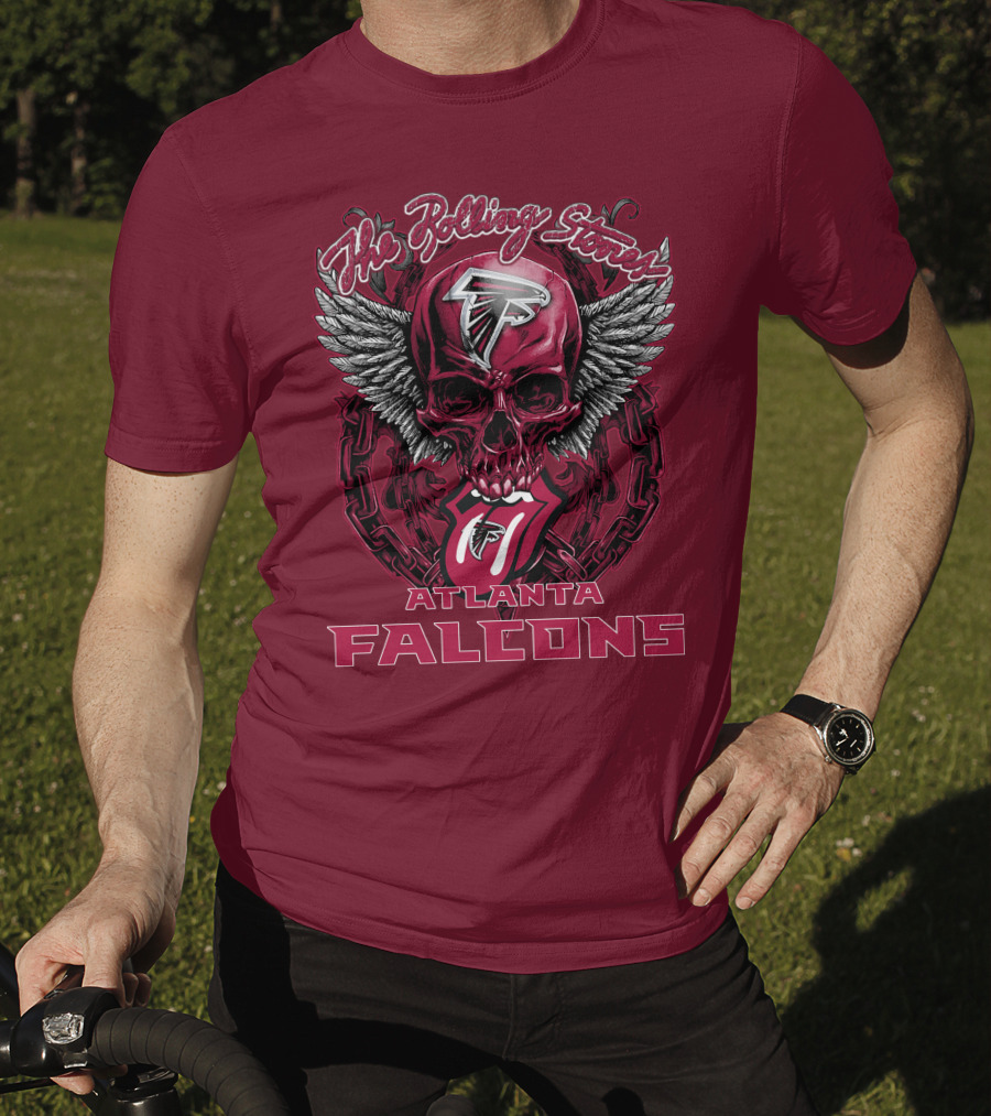 Rolling Stones Atlanta Falcons Skull And Wings T-Shirt