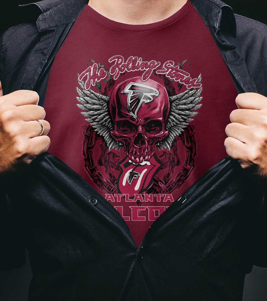Rolling Stones Atlanta Falcons Skull And Wings T-Shirt