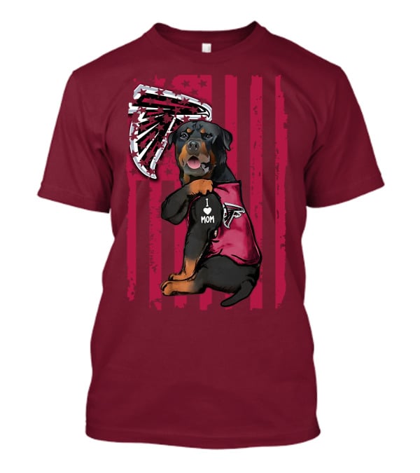 Rottweiler I Love Mom Atlanta Falcons T-Shirt