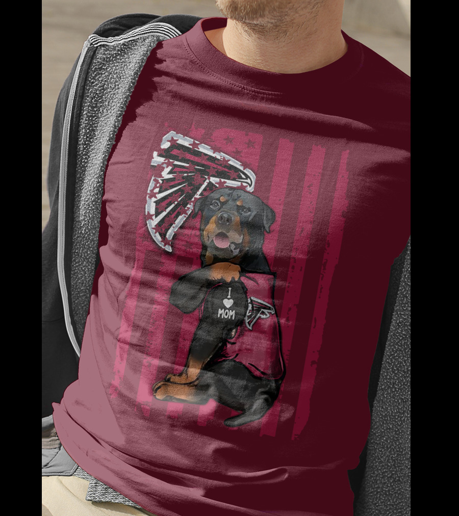 Rottweiler I Love Mom Atlanta Falcons T-Shirt