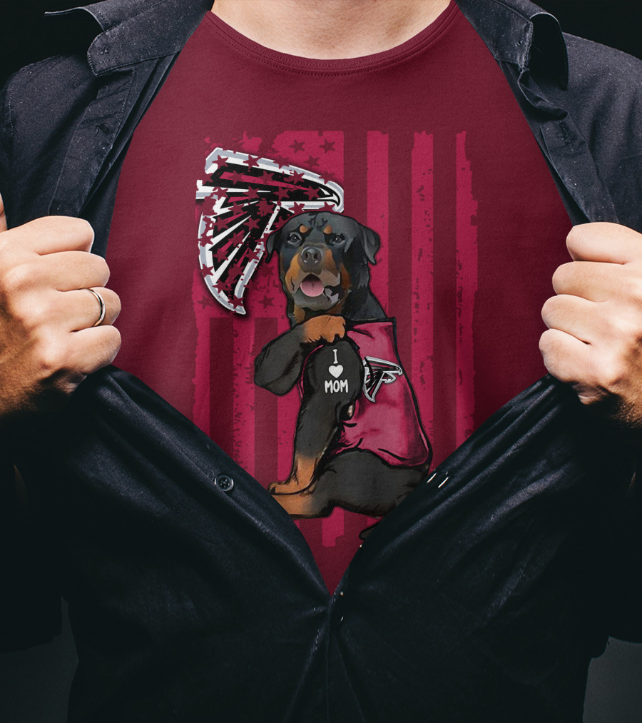 Rottweiler I Love Mom Atlanta Falcons T-Shirt