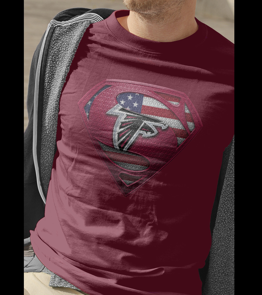 Spm Atlanta Falcons American Flag Superman T-Shirt