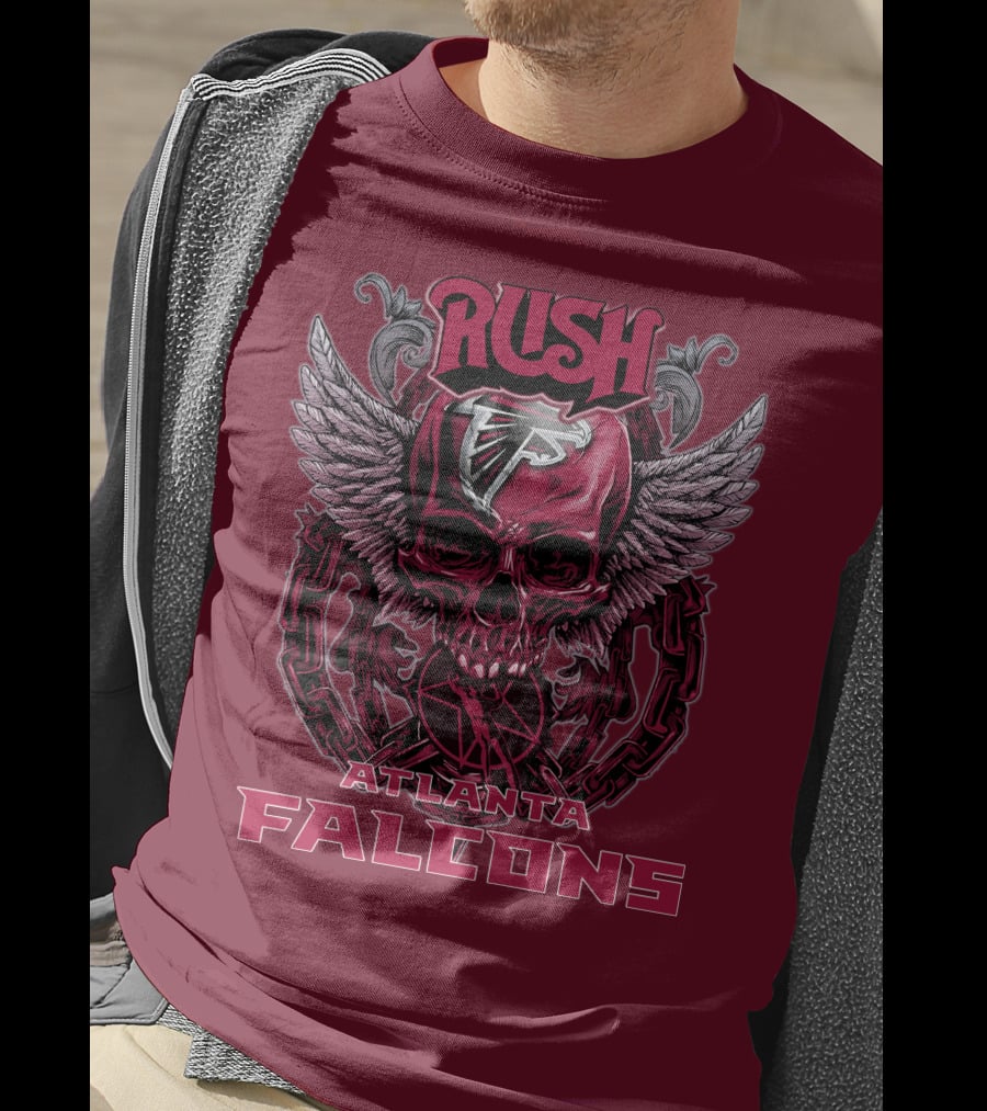 Rush Atlanta Falcons Skull Wings T-Shirt