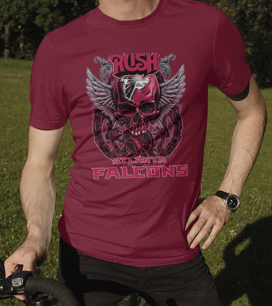 Rush Atlanta Falcons Skull Wings T-Shirt