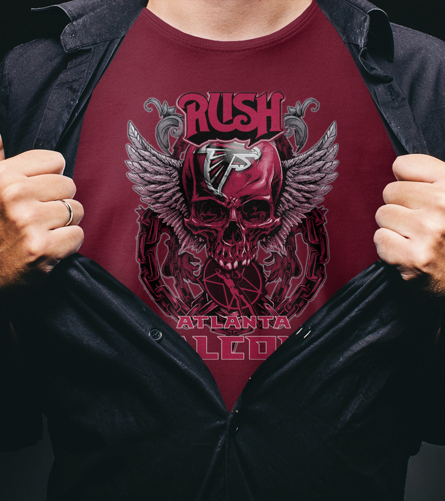 Rush Atlanta Falcons Skull Wings T-Shirt