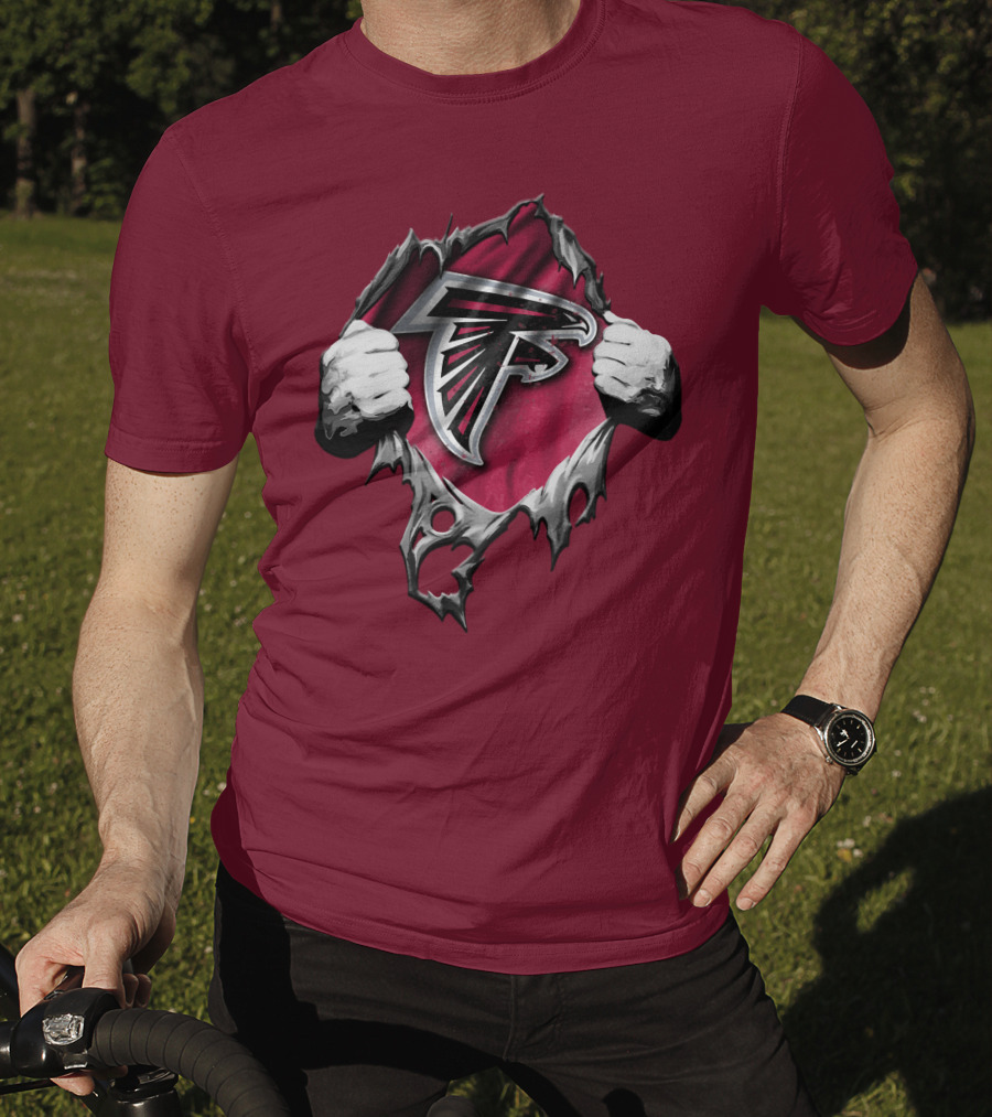 Atlanta Falcons Ripped Logo Inside Torn T-Shirt