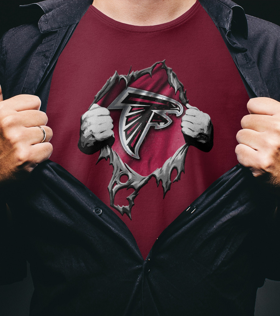 Atlanta Falcons Ripped Logo Inside Torn T-Shirt