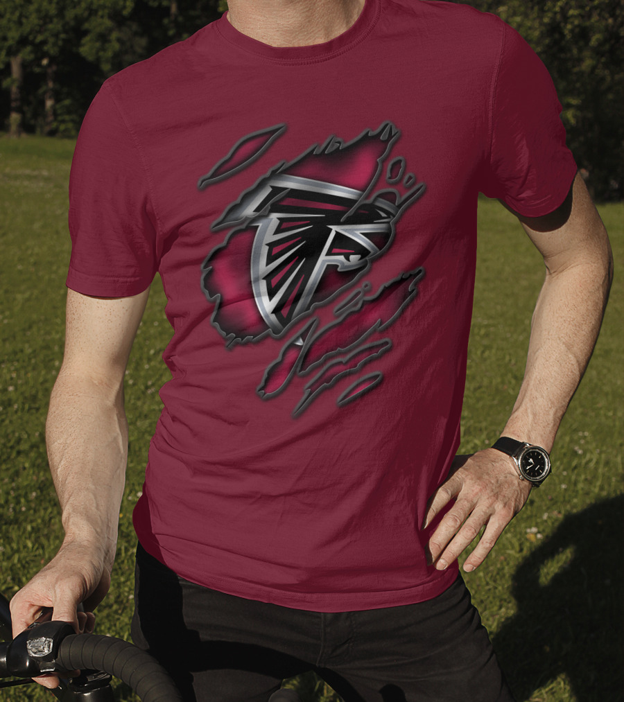Torn Atlanta Falcons Logo T-Shirt