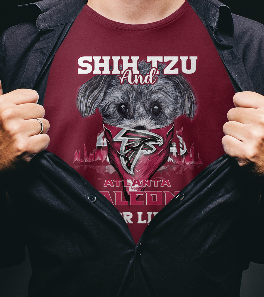 Shih Tzu And Atlanta Falcons For Life T-Shirt