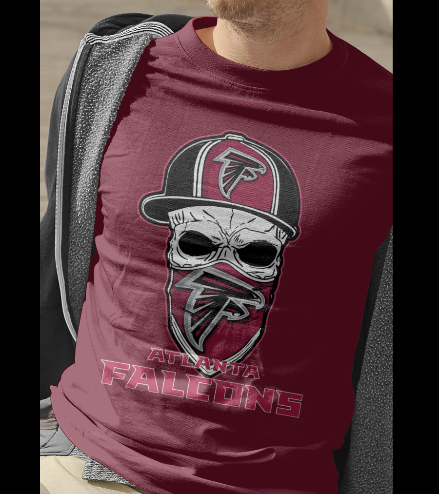 Atlanta Falcons Skull Hat Mask T-Shirt