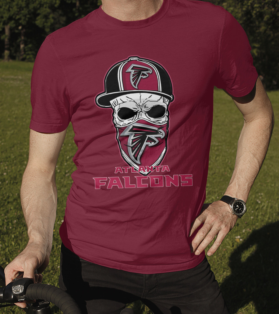 Atlanta Falcons Skull Hat Mask T-Shirt