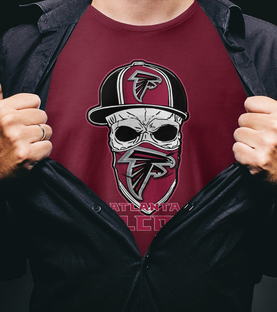 Atlanta Falcons Skull Hat Mask T-Shirt