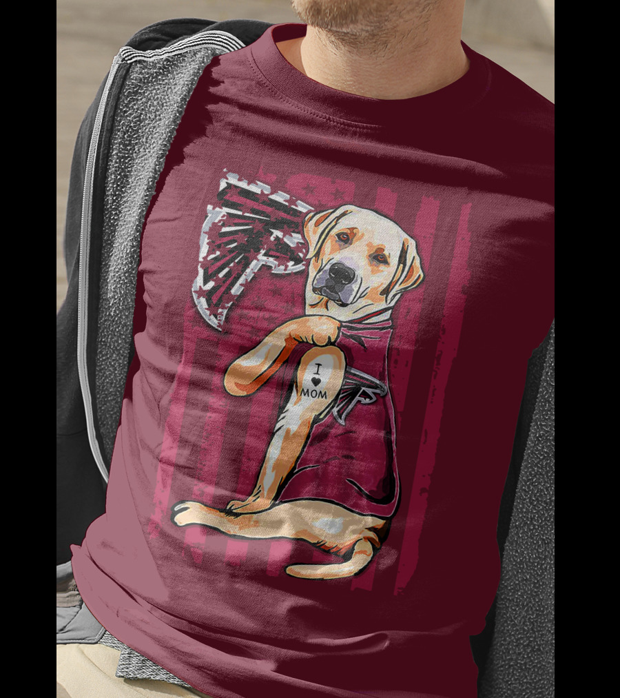 Atlanta Falcons Labrador Retriever I Love Mom T-Shirt