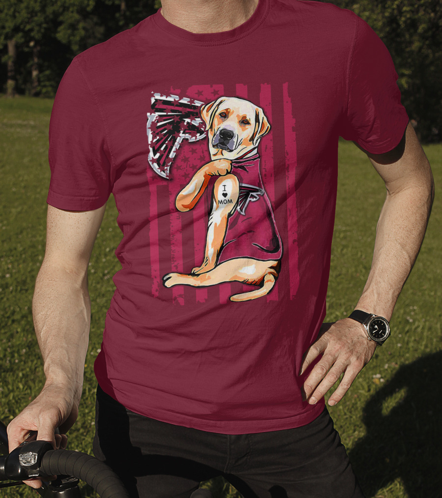 Atlanta Falcons Labrador Retriever I Love Mom T-Shirt