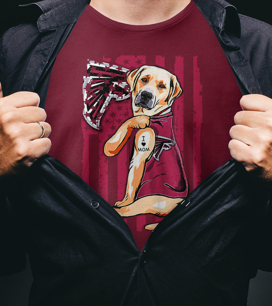 Atlanta Falcons Labrador Retriever I Love Mom T-Shirt