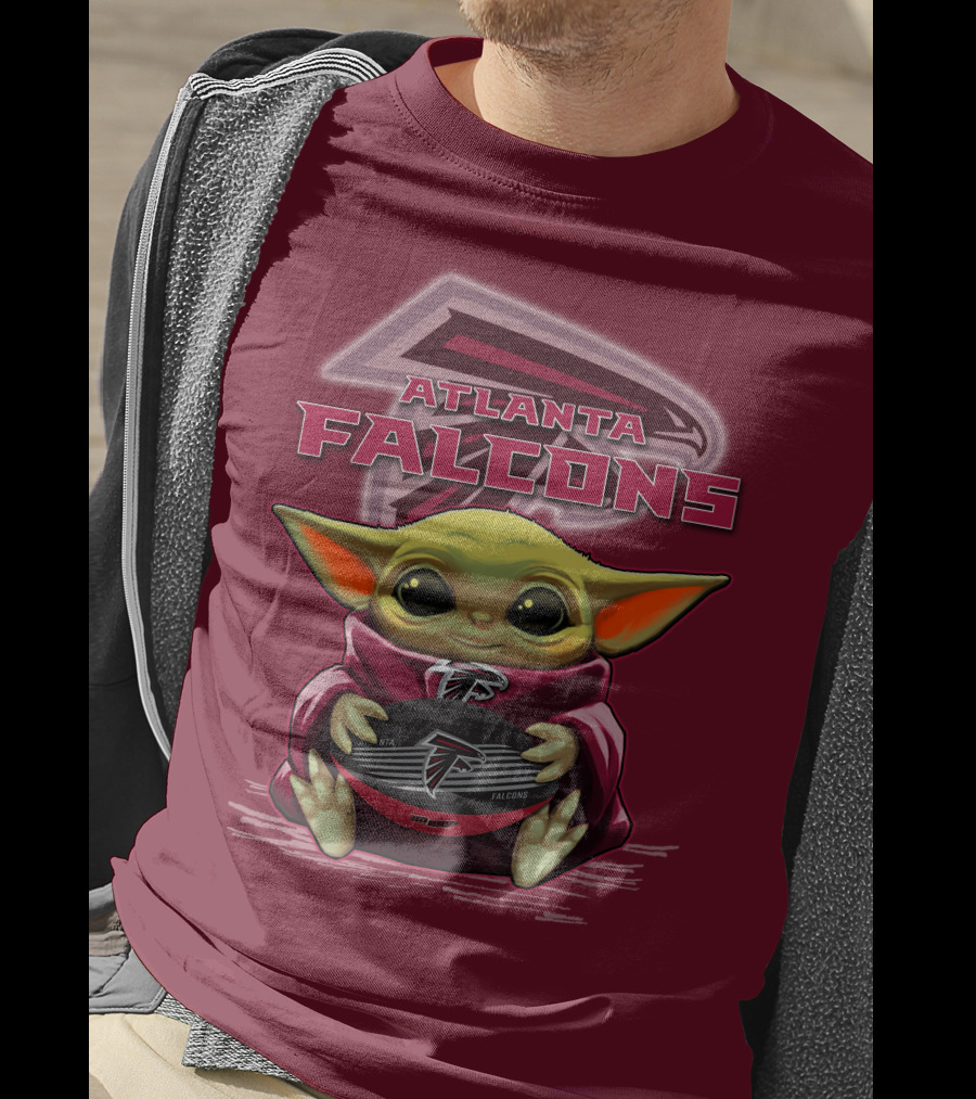 Atlanta Falcons Baby Yoda Football Fan T-Shirt