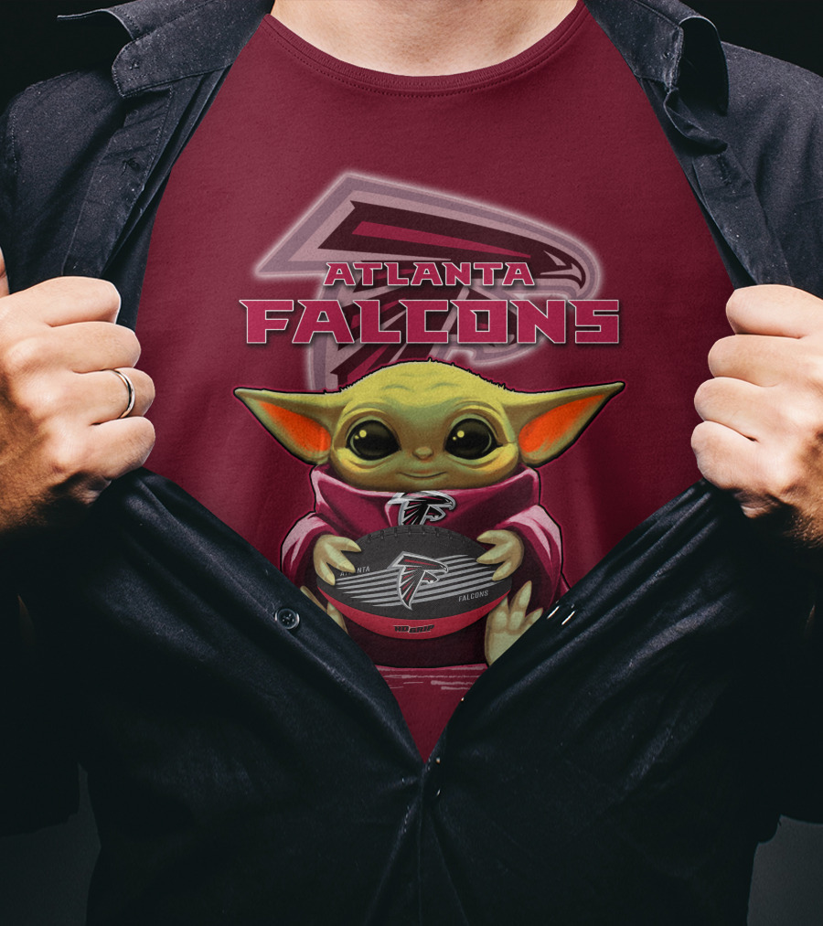 Atlanta Falcons Baby Yoda Football Fan T-Shirt