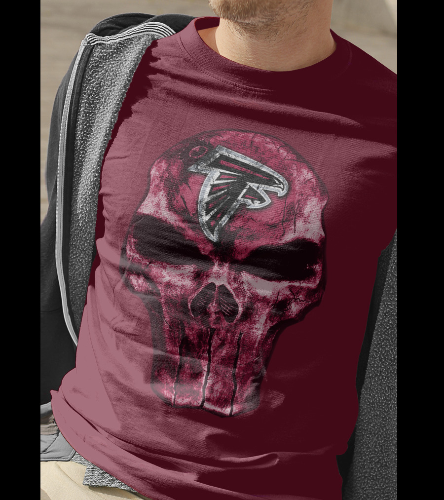 Skull Atlanta Falcons Logo Emblem T-Shirt