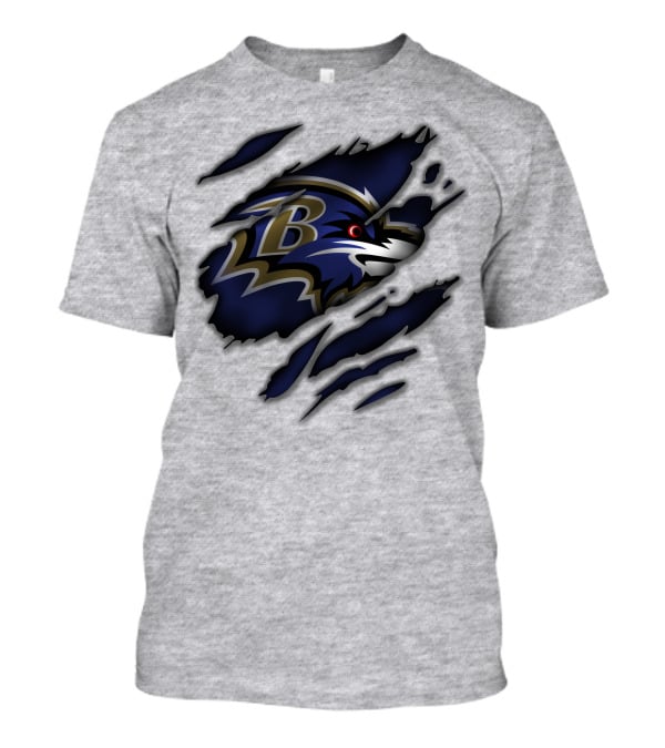 Baltimore Ravens Fierce Logo Claw Marks T-Shirt