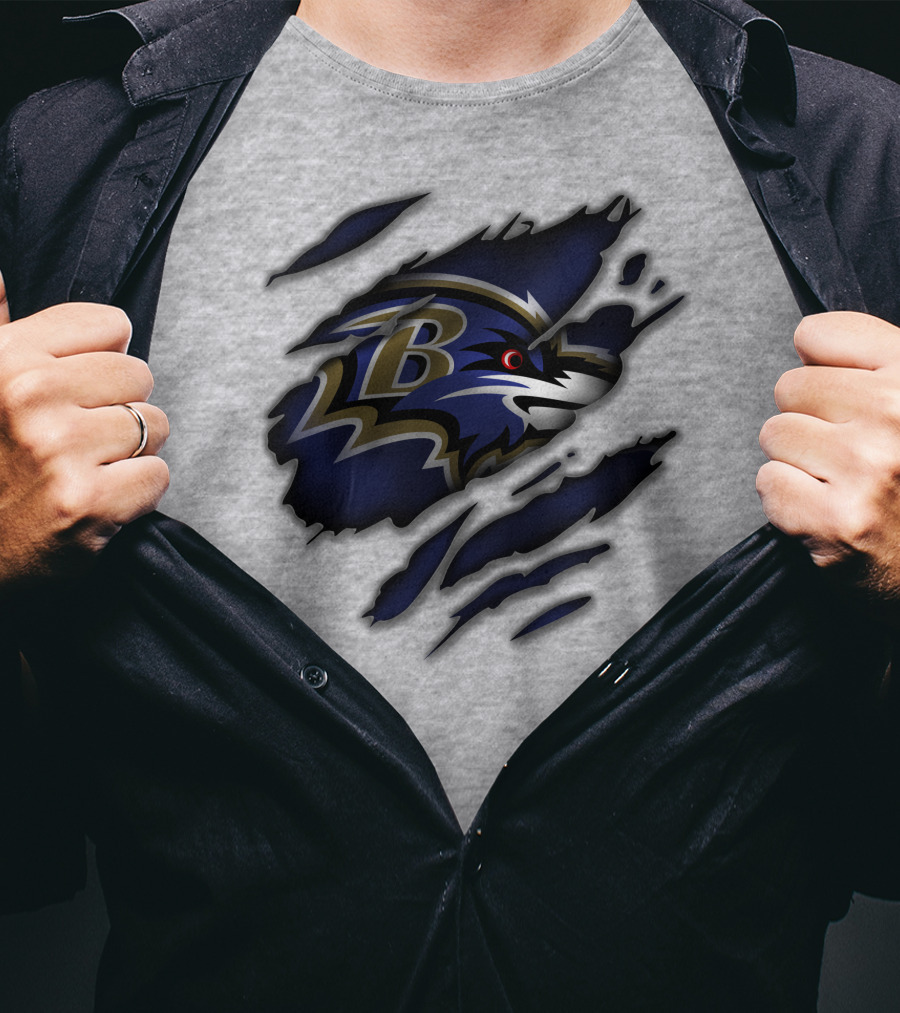 Baltimore Ravens Fierce Logo Claw Marks T-Shirt