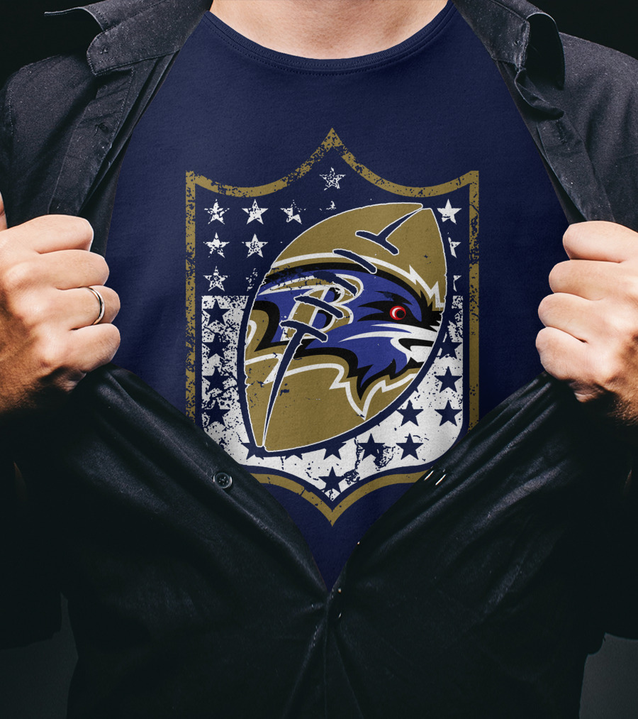 Baltimore Ravens 45 Stars Shield T-Shirt