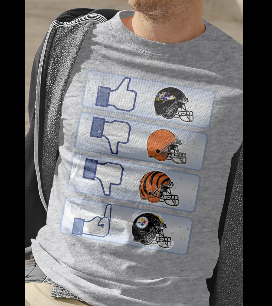 Baltimore Ravens Thumbs Up Helmet Comparison T-Shirt