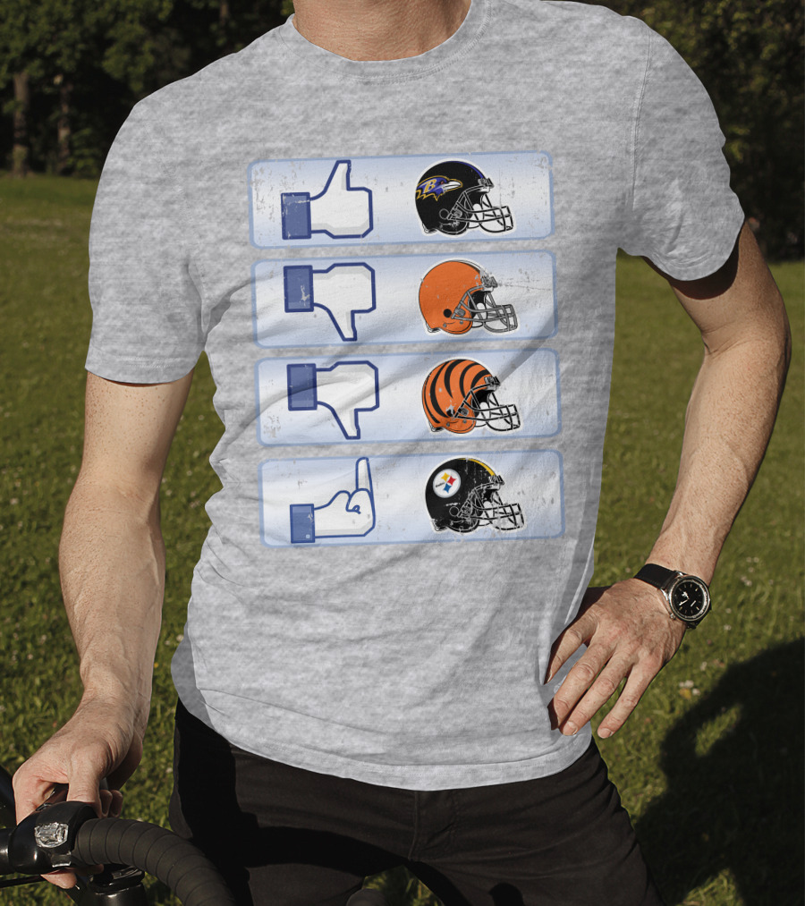 Baltimore Ravens Thumbs Up Helmet Comparison T-Shirt