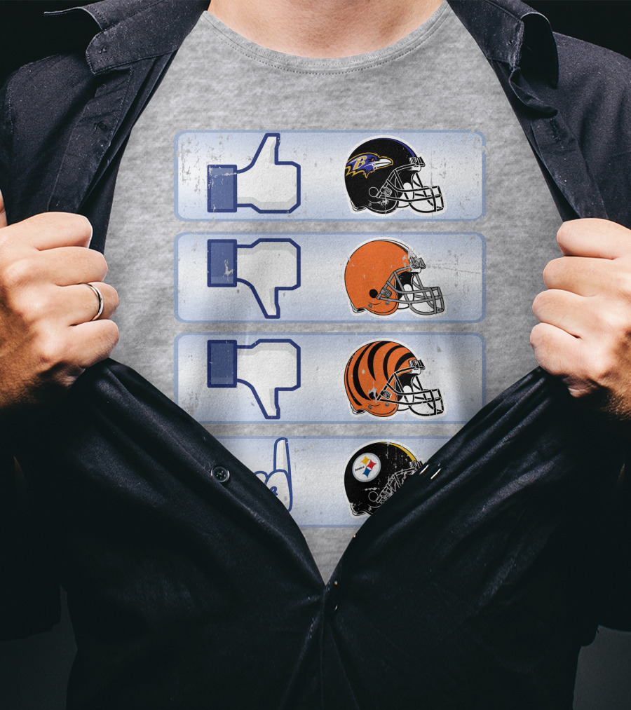 Baltimore Ravens Thumbs Up Helmet Comparison T-Shirt