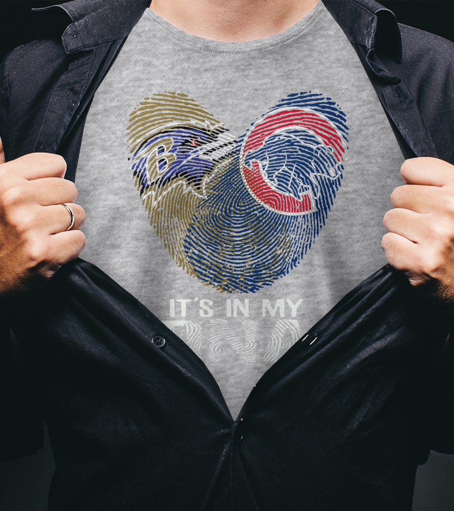 Baltimore Ravens Chicago Cubs It's In My Dna T-Shirt