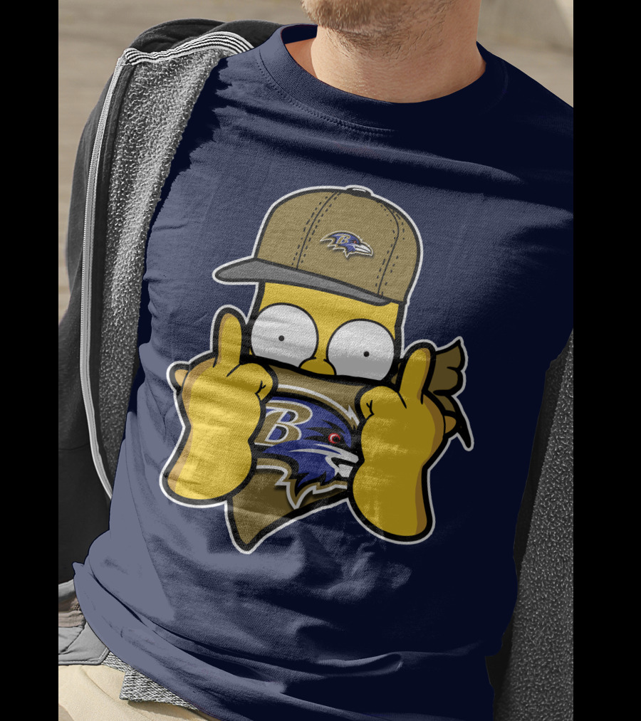 Baltimore Ravens Homer Simpson Parody Nfl Logo T-Shirt