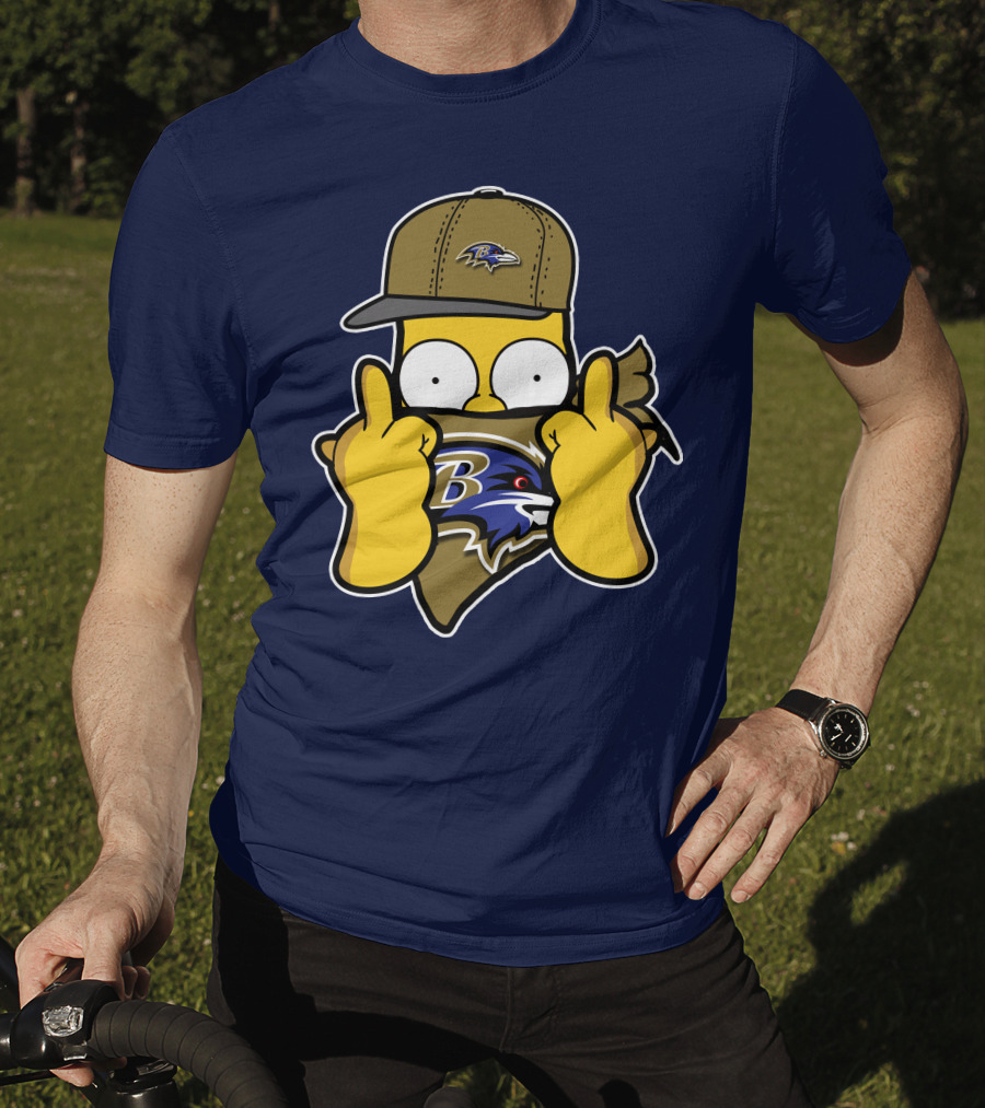 Baltimore Ravens Homer Simpson Parody Nfl Logo T-Shirt