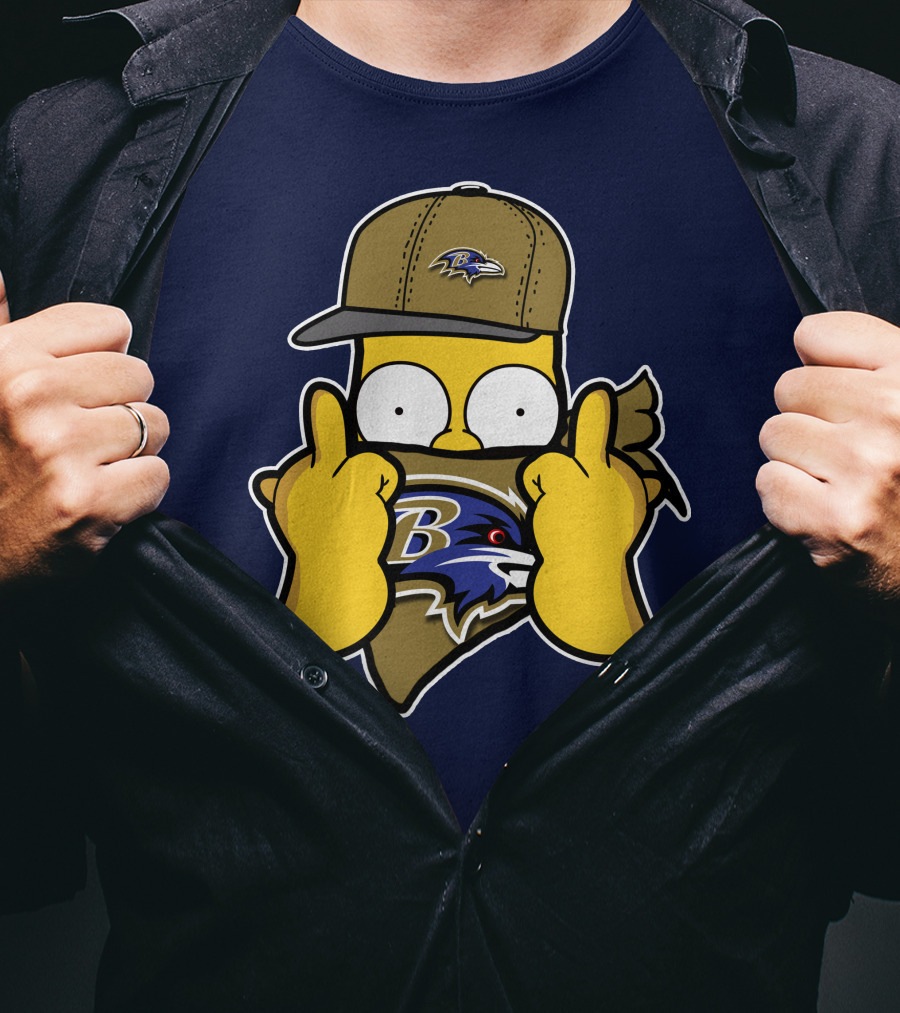 Baltimore Ravens Homer Simpson Parody Nfl Logo T-Shirt