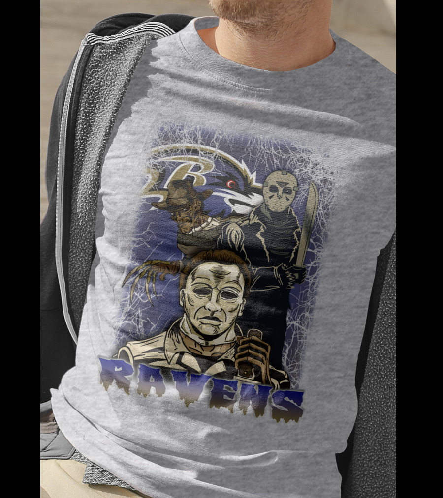 Baltimore Ravens Horror Movie Crossover 35 T-Shirt