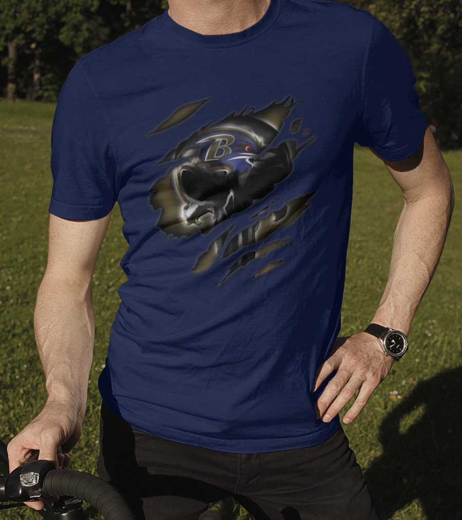 Baltimore Ravens Skull T-Shirt
