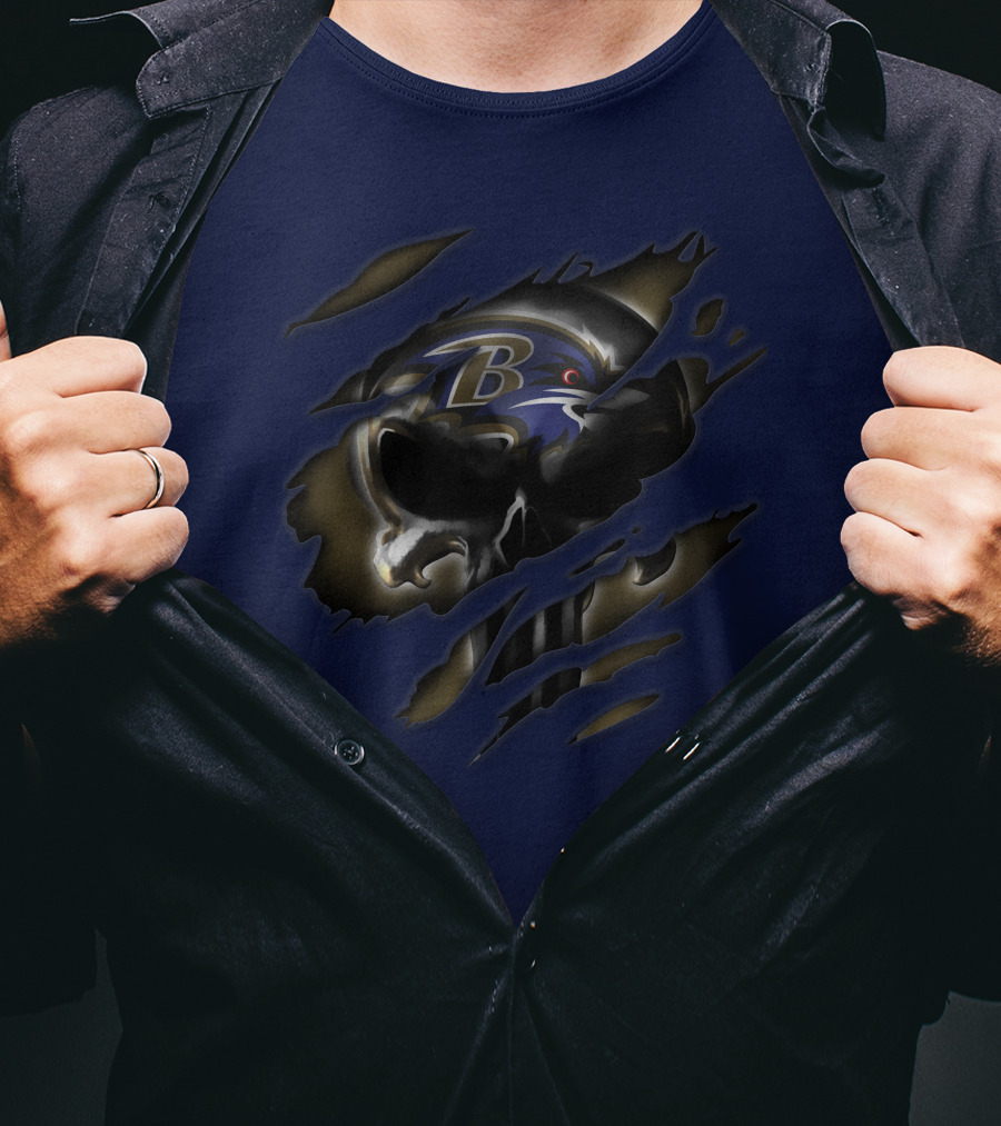 Baltimore Ravens Skull T-Shirt