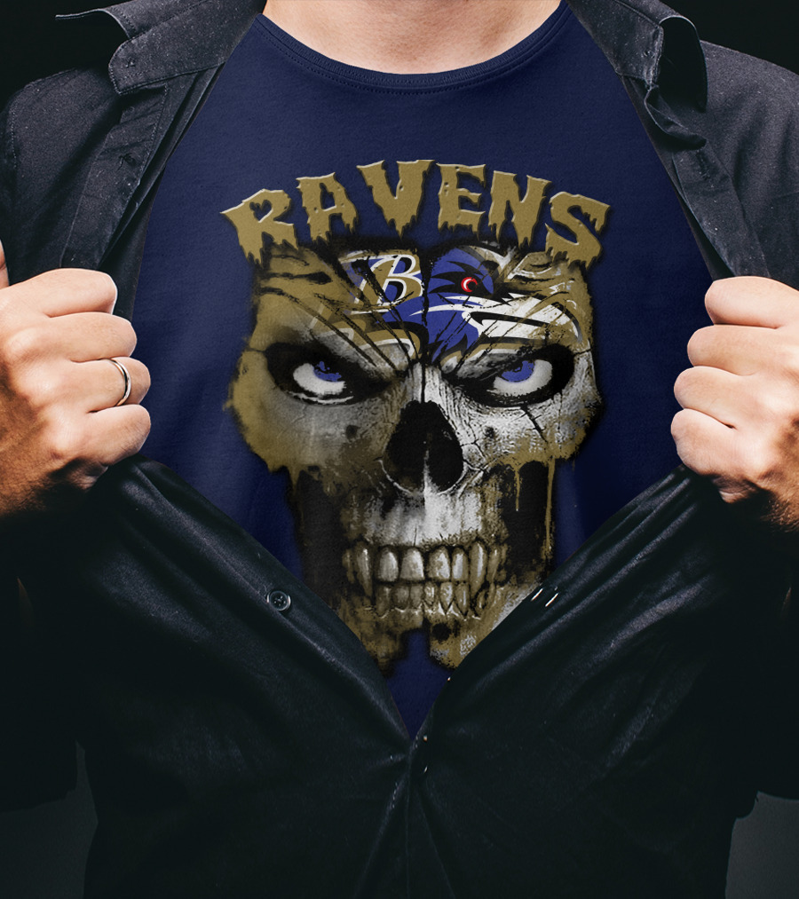 Ravens Baltimore Skull B Logo T-Shirt