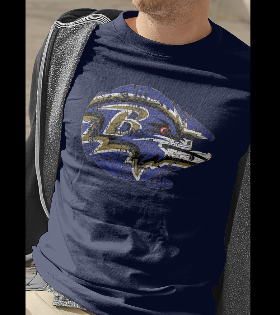 Baltimore Ravens 73 Star Wars Millennium Falcon Mashup T-Shirt