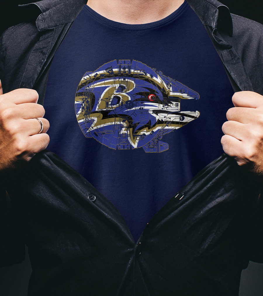 Baltimore Ravens 73 Star Wars Millennium Falcon Mashup T-Shirt