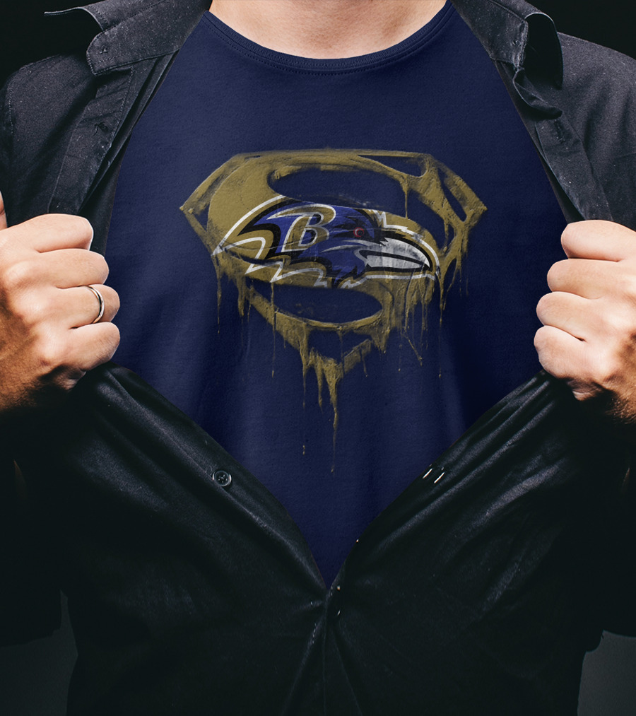 Baltimore Ravens Superman Logo Fusion T-Shirt