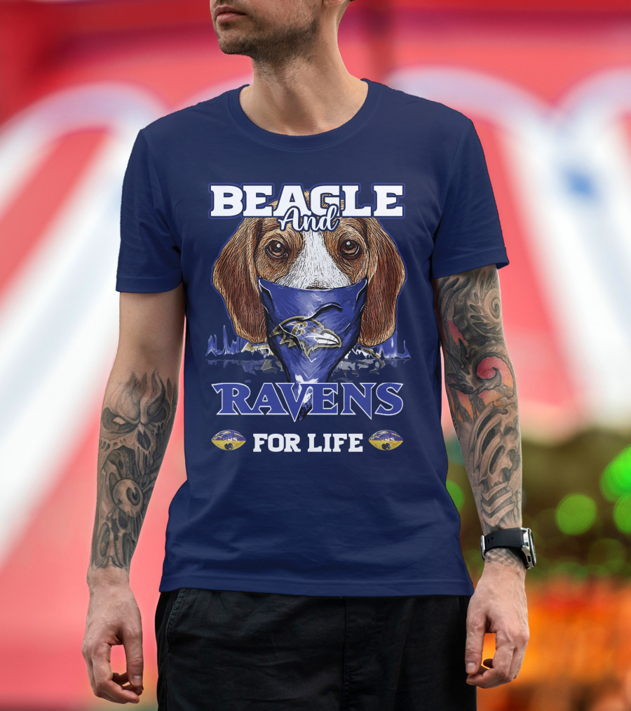 Beagle And Ravens For Life Baltimore Ravens T-Shirt