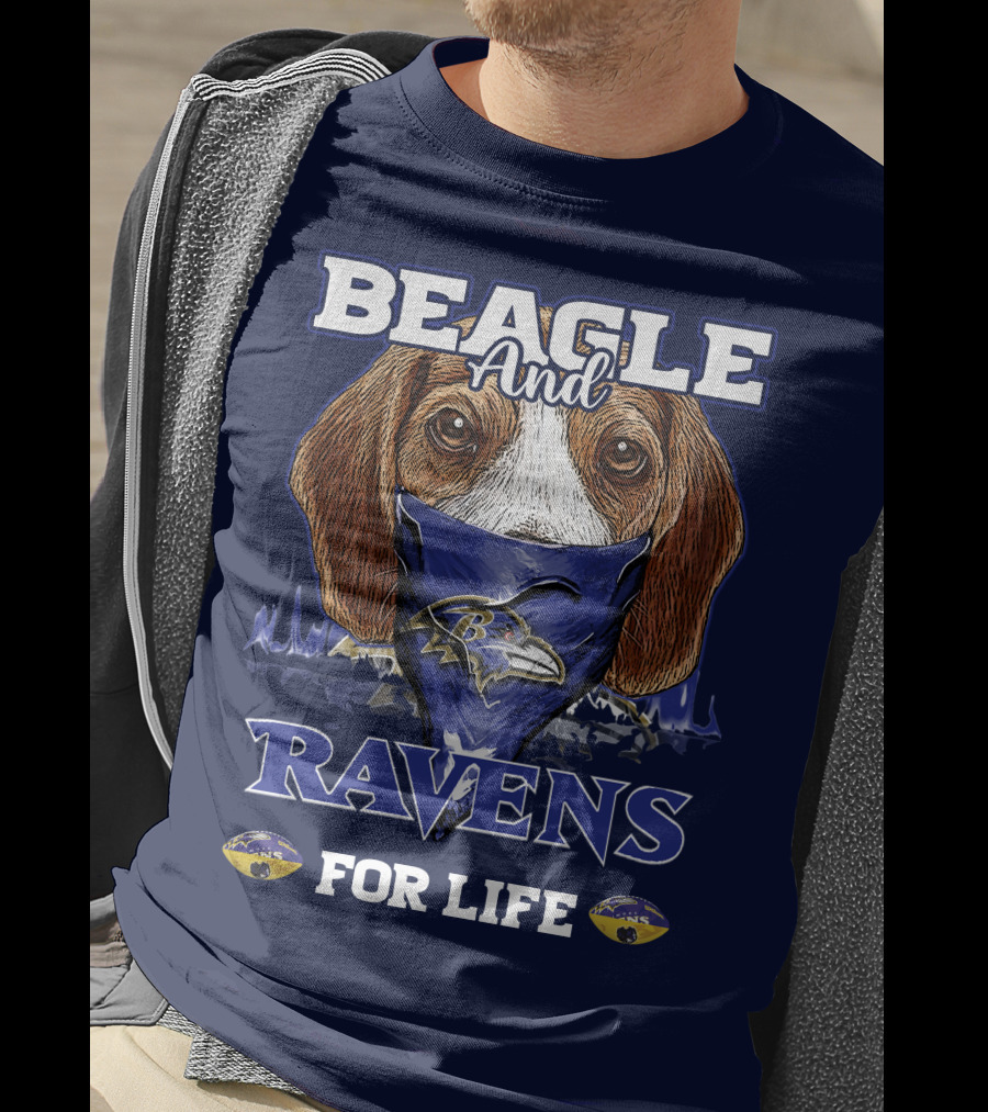 Beagle And Ravens For Life Baltimore Ravens T-Shirt
