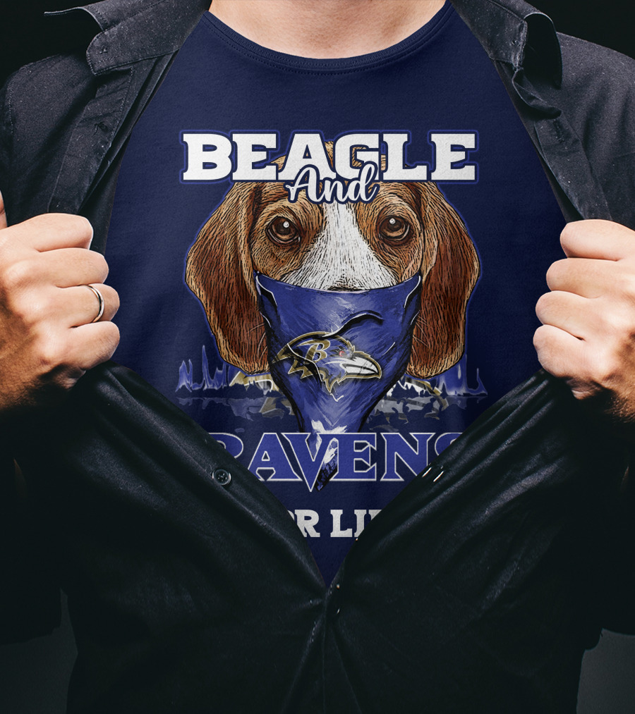 Beagle And Ravens For Life Baltimore Ravens T-Shirt