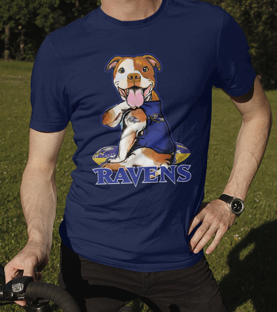 Pittbull Ravens Baltimore Football Team Spirit T-Shirt