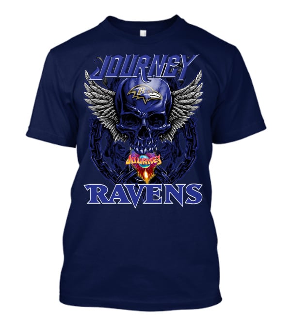 Journey Ravens Winged Skull Baltimore T-Shirt