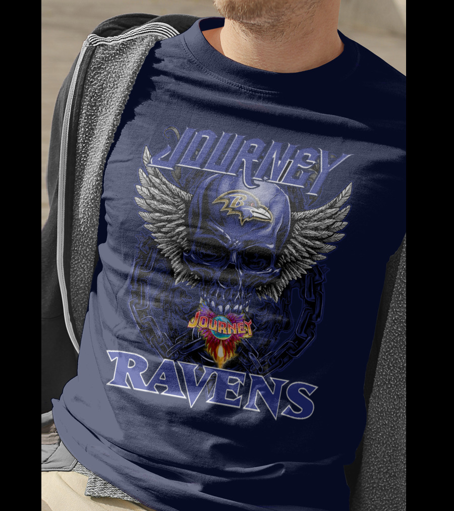 Journey Ravens Winged Skull Baltimore T-Shirt
